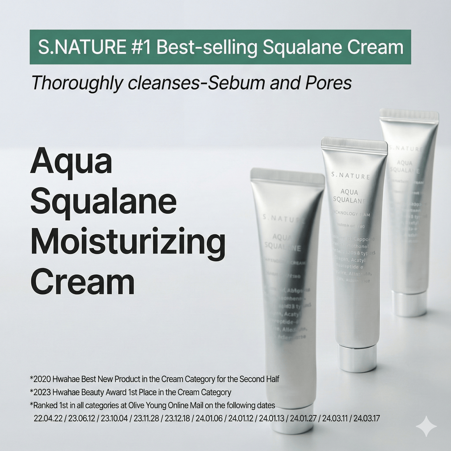 Buy S.NATURE Aqua Squalane Moisturizing Cream 60ml Online in Saudi Arabia - YASHIE SA