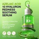 Anua Azelaic Acid 10 Hyaluron Redness Soothing Serum bottle wrapped in a green botanical vine stem