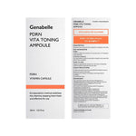 Genabelle PDRN Vita Toning Ampoule outer packaging box with ingredient list and instructions.