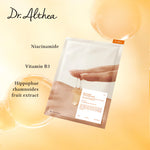 Key ingredients of Dr. Althea Vita Glow Mask including Niacinamide, Vitamin B3, and Sea Buckthorn fruit extract.