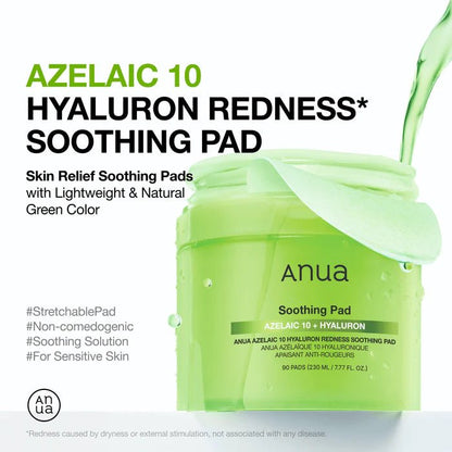 Buy Anua Azelaic 10 Hyaluron Redness Soothing Pad 180ml Online in Saudi Arabia - YASHIE SA