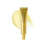 Gold arencia booster shot tube with a blurred background