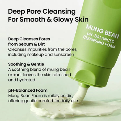 Buy Beplain Mung Bean pH - Balanced Cleansing Foam 80ml Online in Saudi Arabia - YASHIE SA