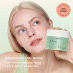 Model holding Biodance Sea Kelp Gel Toner Pads tub showing glowing, clear skin.