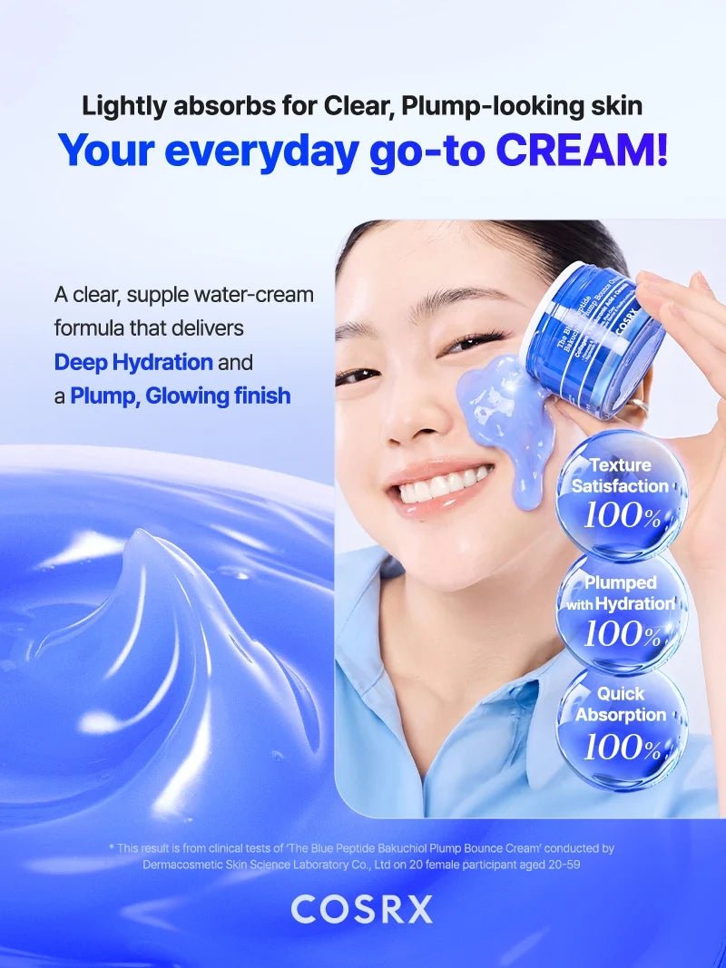 Buy Cosrx The Blue Peptide Bakuchiol Plump Bounce Cream 50ml Online in Saudi Arabia - YASHIE SA