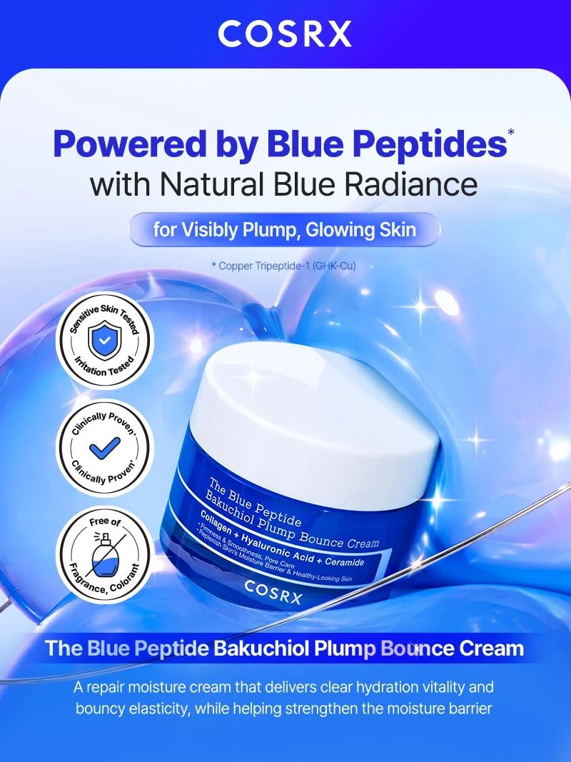 Buy Cosrx The Blue Peptide Bakuchiol Plump Bounce Cream 50ml Online in Saudi Arabia - YASHIE SA