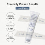 Clinical results chart for skin lifting and elasticity improvement.