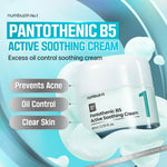 Numbuzin No.1 Pantothenic B5 Active Soothing Cream for acne and oil control.