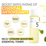 Key antioxidant ingredients including Niacinamide, Vitamin C, and Glutathione in numbuzin No.5 Toner.