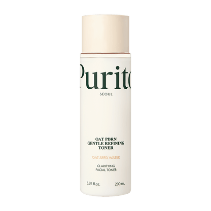Front view of the 200ml Purito Oat PDRN Gentle Refining Toner bottle on a white background.
