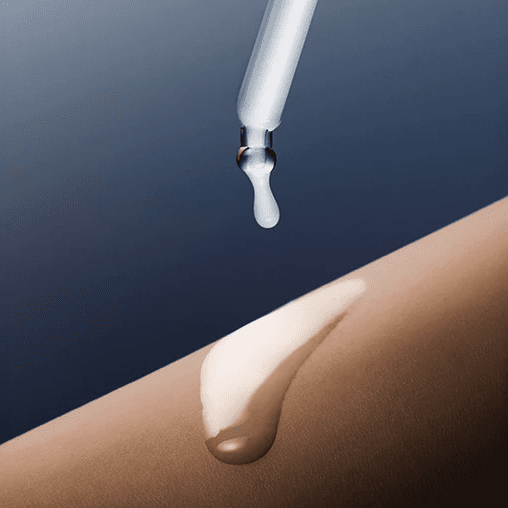 Applying Skin1004 Hyalu-Teca Plumping serum with a glass dropper.