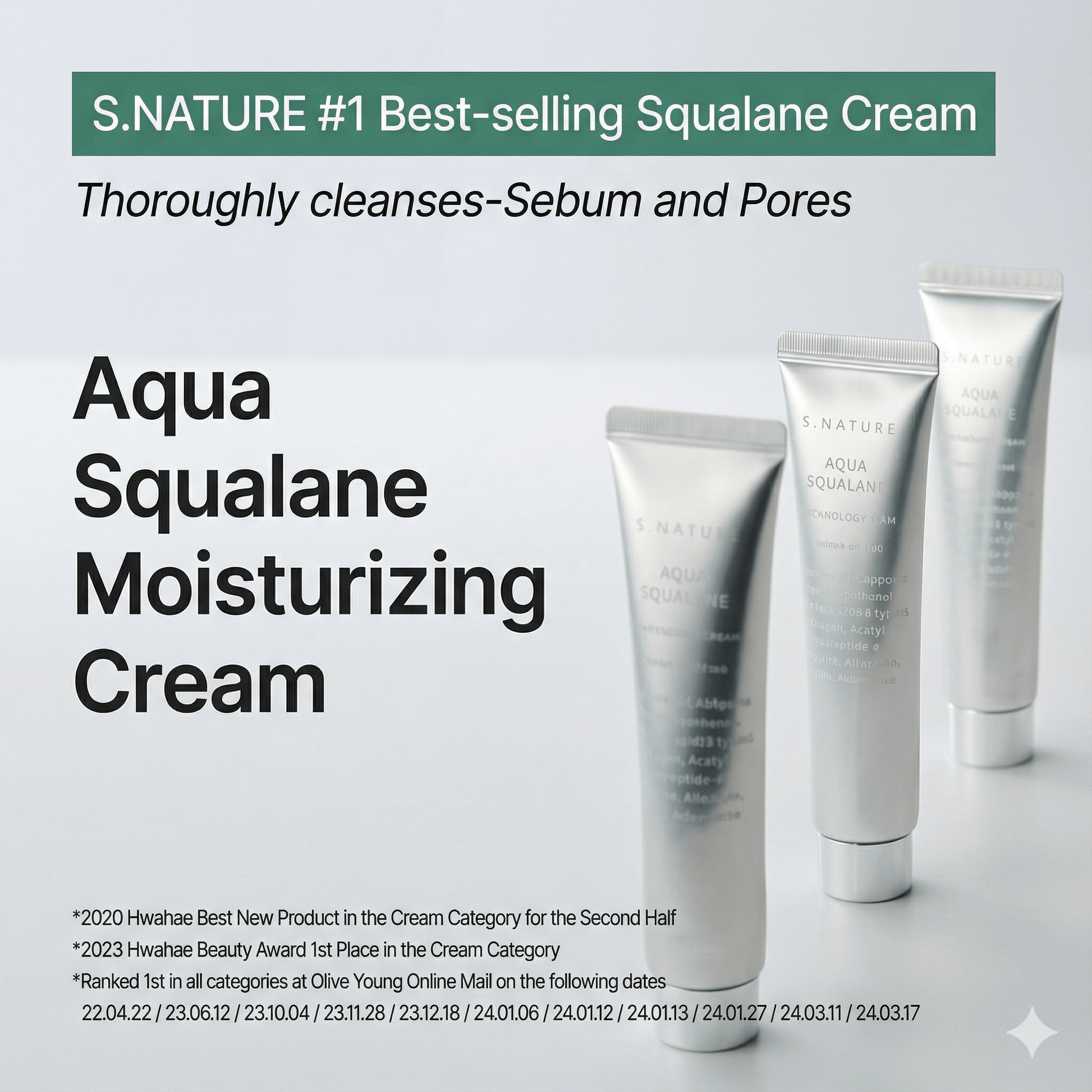 Buy S.NATURE Aqua Squalane Moisturizing Cream 60ml Online in Saudi Arabia - YASHIE SA