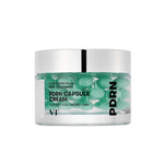 Front view of VT PDRN Capsule Cream jar showing green capsules.