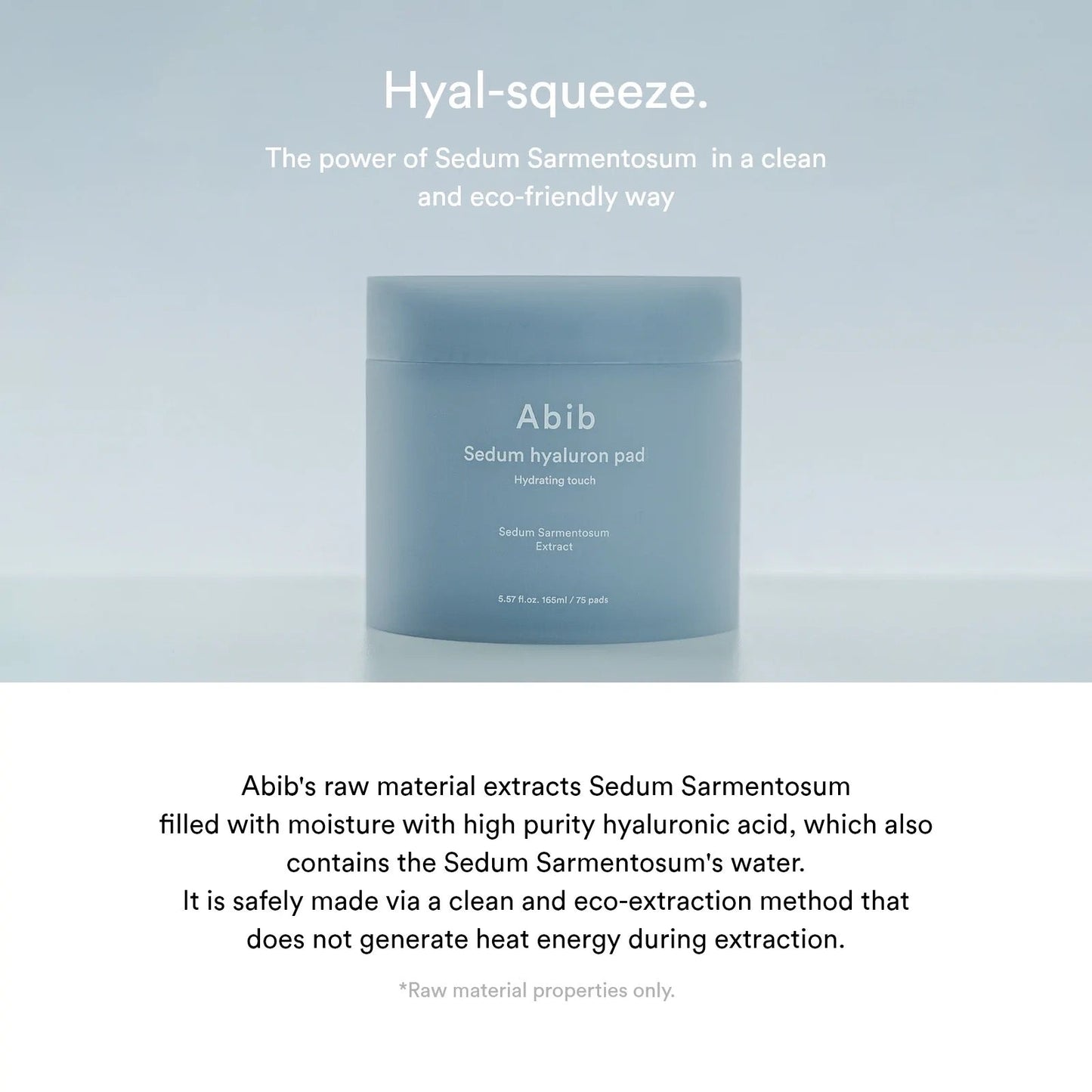 Buy Abib Sedum hyaluron pad Hydrating touch - 165ml. 75 pads Online in Saudi Arabia - YASHIE SA